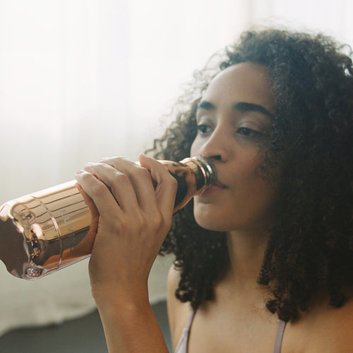 edelstahl thermos trinkflasche rosé gold 